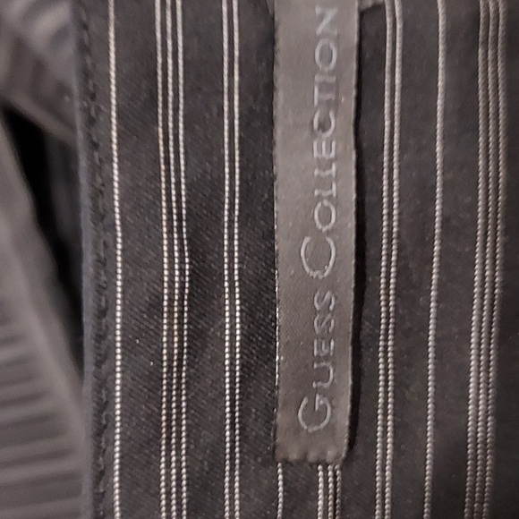 Guess Collections Black with Gray Pinstripe Wide Leg Pants Size 12 - Picture 6 of 9